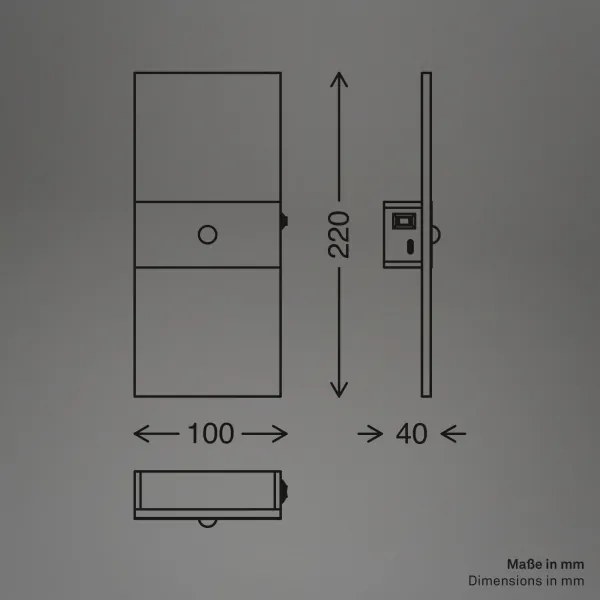 Briloner 3888012 - Lampada LED da parete ricaricabile con sensore AURA LED/2,5W/5V 1800 mAh opaca
