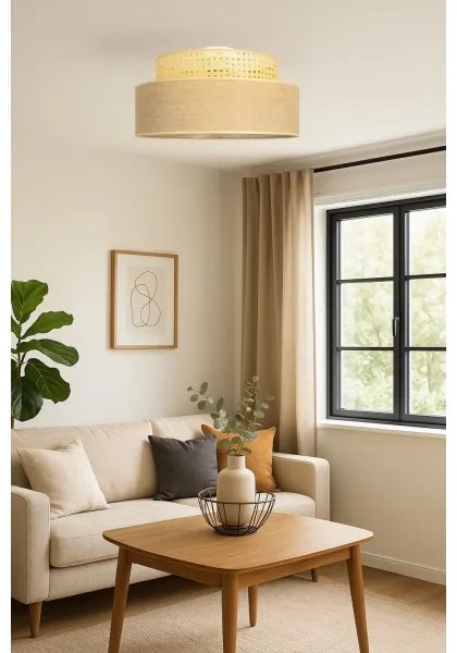 Plafoniera BOHO 1xE27/60W/230V diametro 40 cm rattan