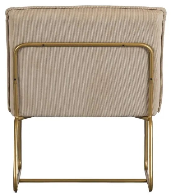 Poltrona beige con struttura in oro Fie Fire - WOOOD