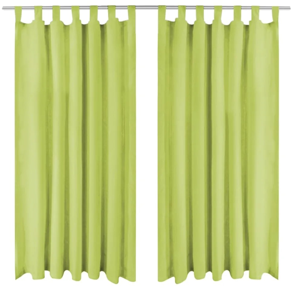 2 Pz Tende İn Micro Raso Con Passanti 140x175 Cm Verdi /