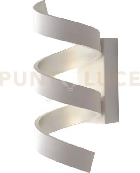 Applique a parete led helix spirale bianca e argento 9w 720lm 4000k...