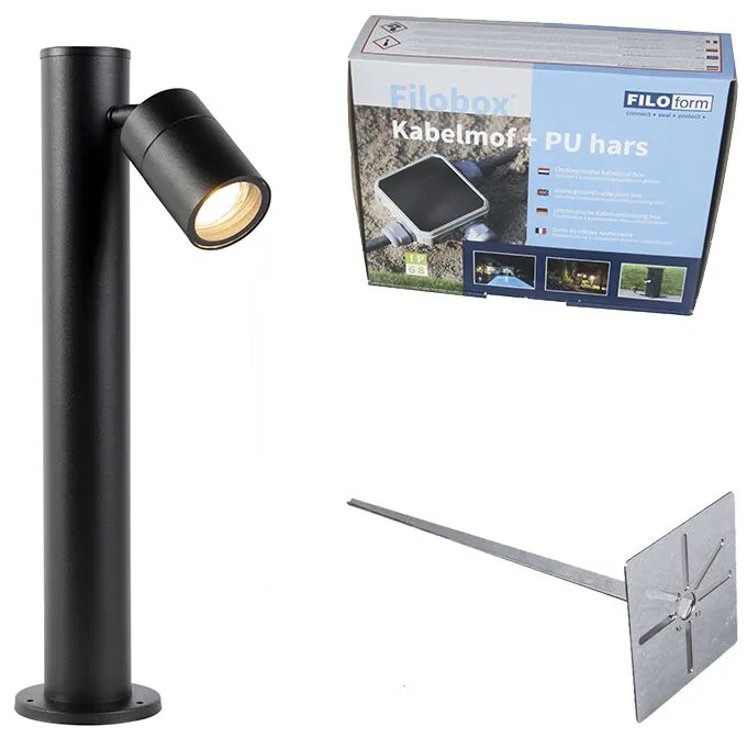 Lampione nero 45 m regolabile IP44 - SOLO