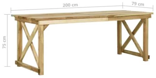 Tavolo da Giardino 200x79x75 cm in Legno di Pino Impregnato