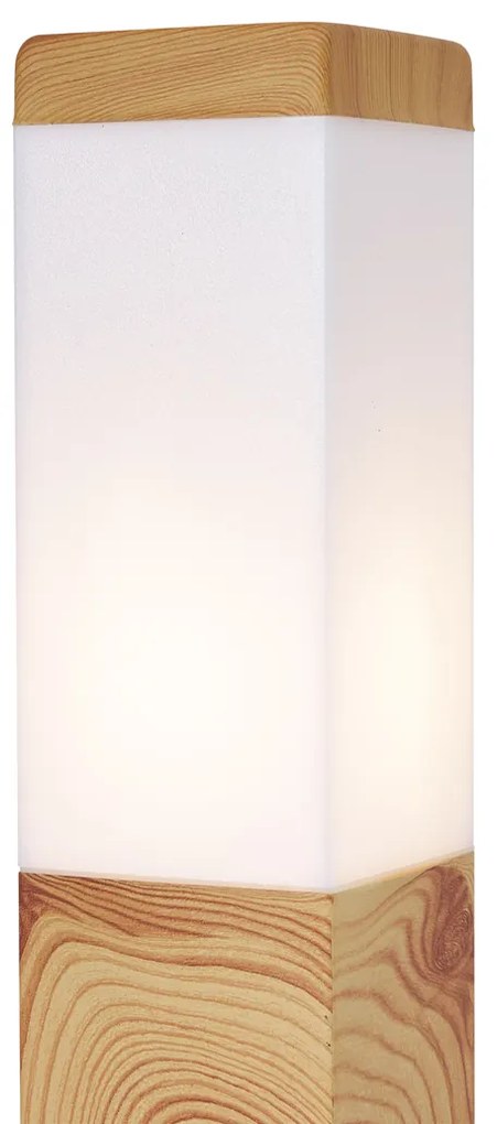 Lampada da terra moderna da esterno in acciaio con stampa legno 45cm IP44 - Malois