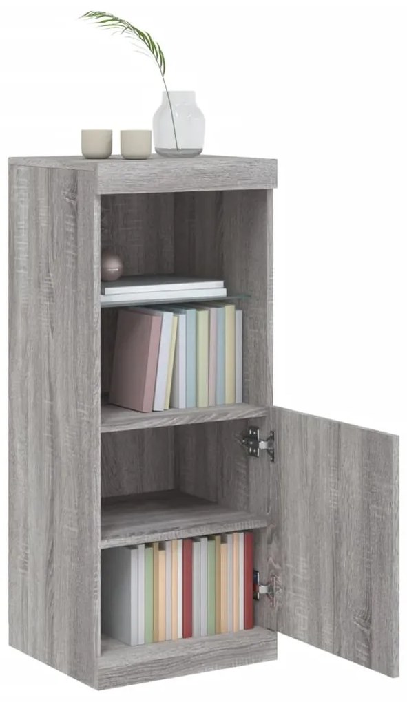 Credenza con Luci LED Grigio Sonoma 41x37x100 cm