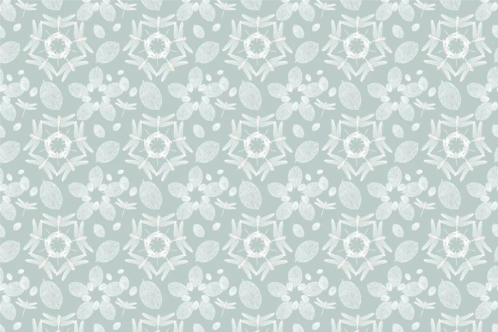 Carta da parati – Libellule blu nel cerchio Mandala