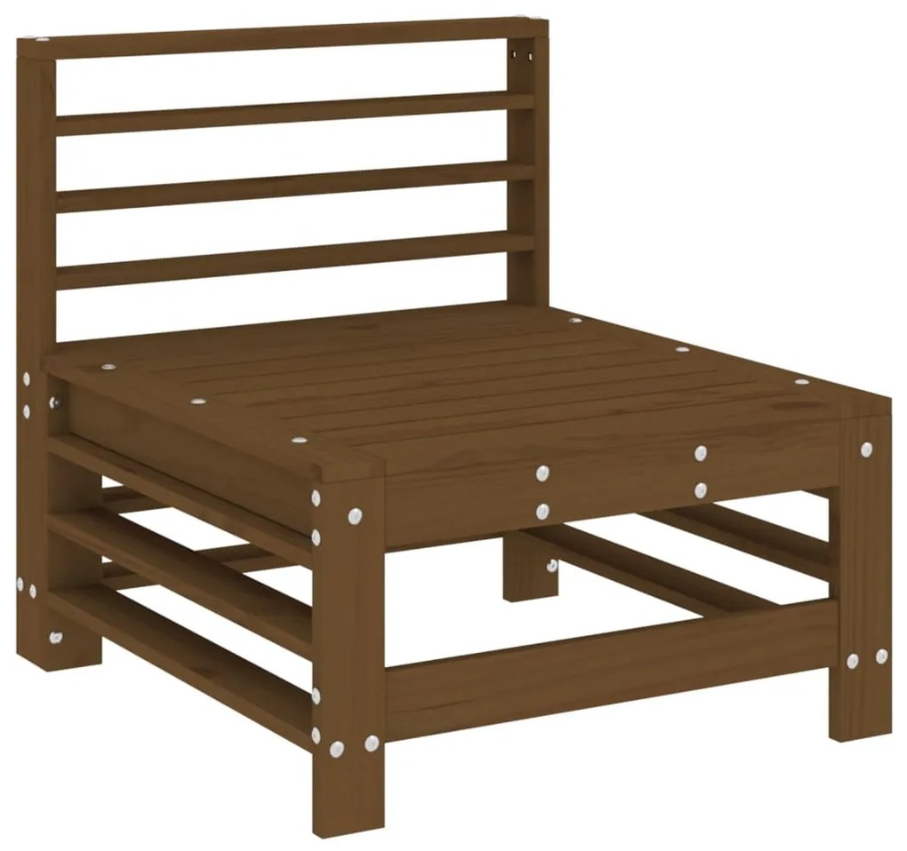 Set salotto da giardino 8pz in legno massello di pino miele