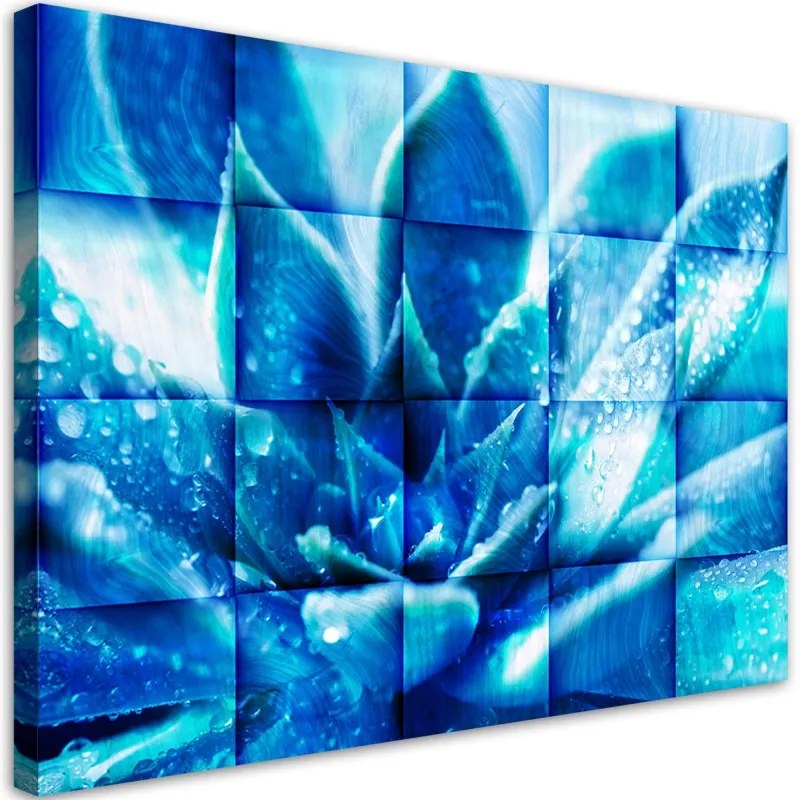 Quadro su tela, Fiore blu  Dimensioni 120x80