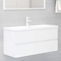 Mobile Bagno con Lavabo Integrato Bianco Lucido in Truciolato 3071573