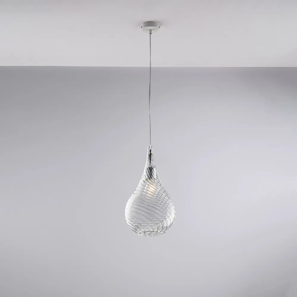 Lampadario Moderno Pluvia Trasparente 1 Luce E27