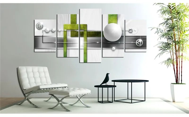 Quadro Estetica geometrica  Colore Verde, Dimensioni e Misure 100x50