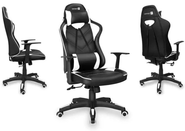 CONNECT IT CGC-0700-WH - Sedia gaming LeMans Pro nero/bianco