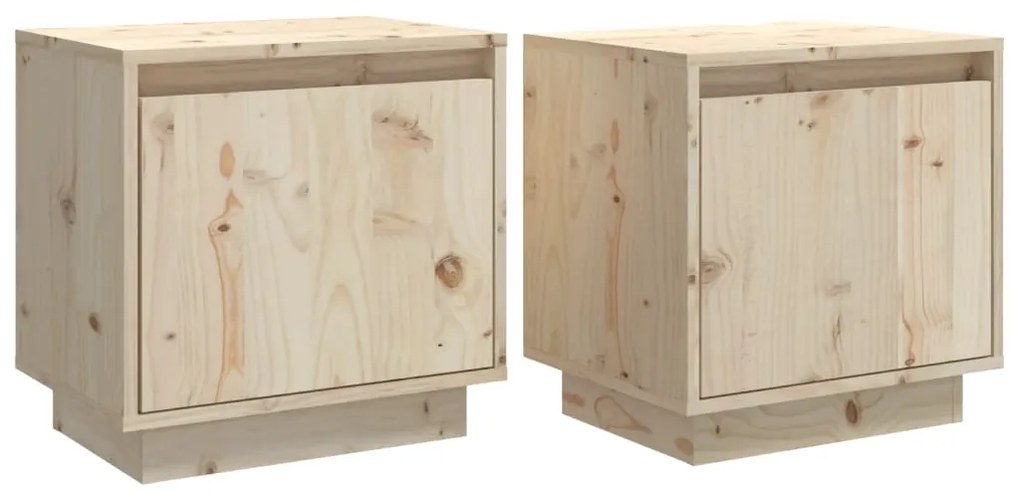 Comodini 2 pz 40x30x40 cm in legno massello di pino