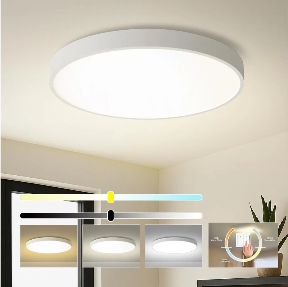 Brilagi - Plafoniera LED da soffitto POOL, 100W/230V, 3000/4500/6000K, Ø 80 cm, bianca