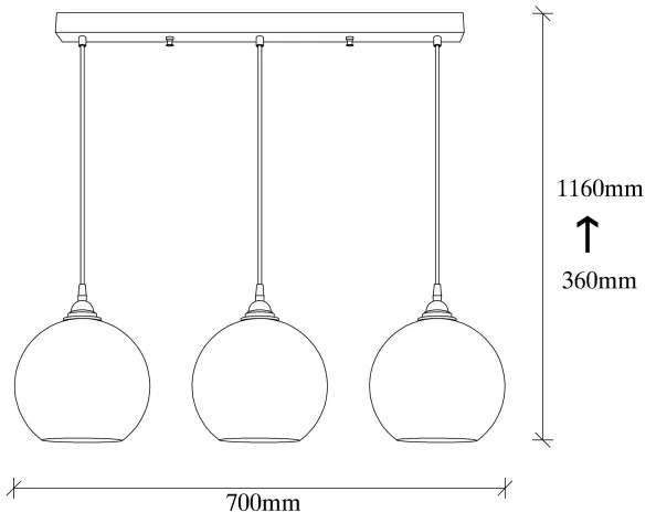 Lampadario su filo GOLD 3xE27/40W/230V