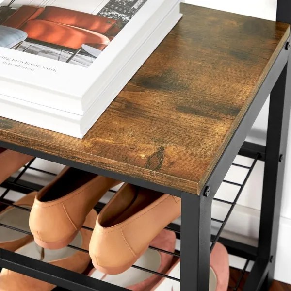 Appendiabiti a piantana con specchio NAVOR marrone/nero