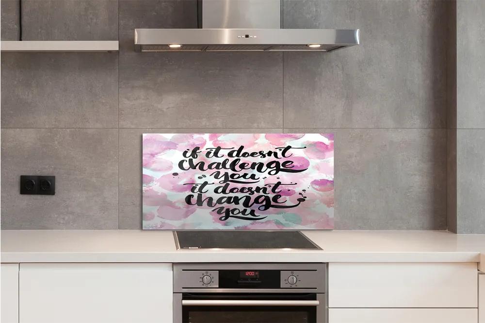 Pannello paraschizzi cucina Scritte nere su sfondo colorato 100x50 cm
