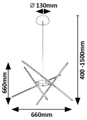 Rabalux 72339 - Lampadario LED a sospensione con filo HENLI2 LED/40W/230V 3000K oro