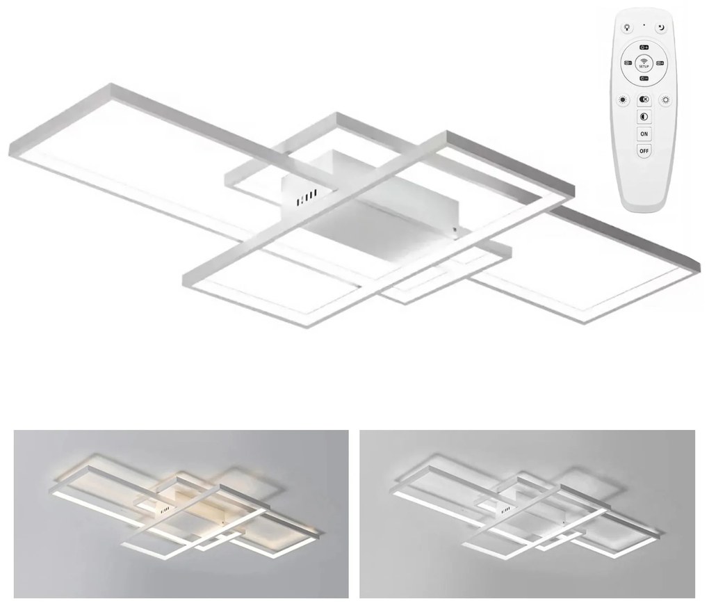 Plafoniera moderna a led + TELECOMANDO APP660 Bianco