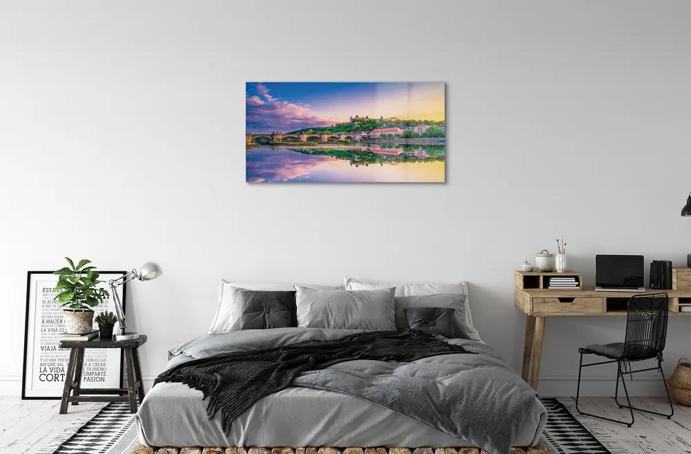 Quadro acrilico Germania Sunset River 100x50 cm
