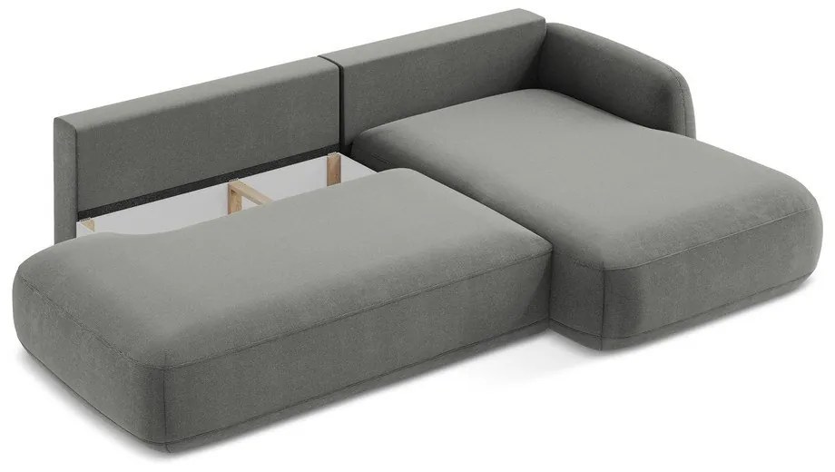 Divano angolare grigio allungabile (con penisola a destra/con chaise lounge) Hale – Makamii
