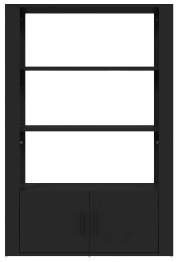 Credenza Nera 80x30x119,5 cm in Legno Multistrato