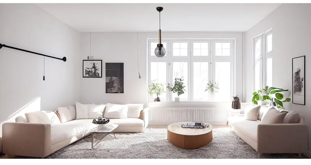 Lampada a sospensione con paralume in vetro ø 15 cm Cota - Squid Lighting