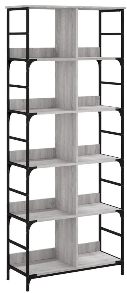 Libreria grigio sonoma 78,5x33x188,5 cm in legno multistrato