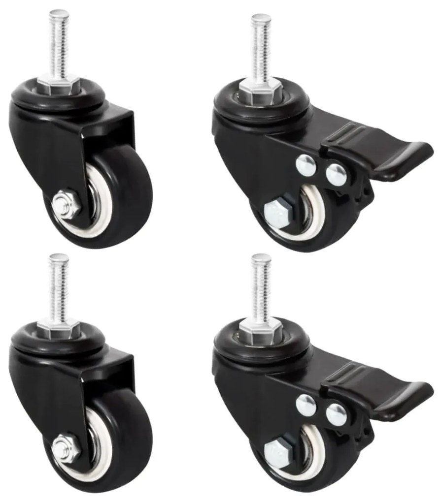 Ruote Per Fioriera 4 Pz Nere 8x3,5x8 Cm Ferro /