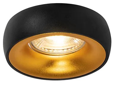 Faretto da incasso di design nero con interno oro - Mooning