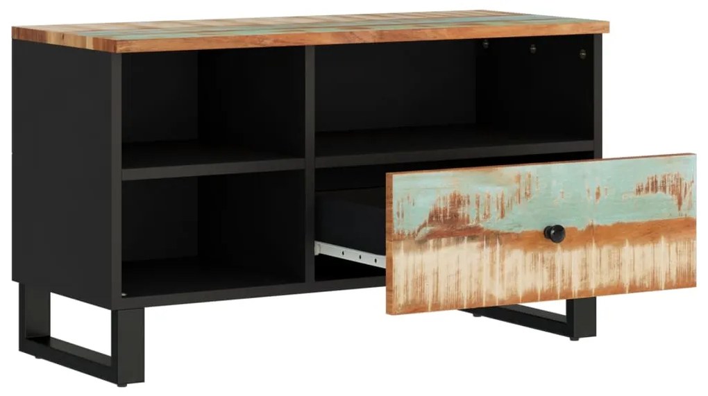 Mobile tv 80x33x46cm legno massello recupero legno multistrato