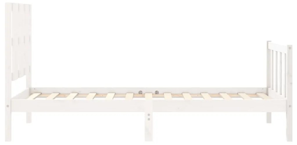 Giroletto con Testiera Bianco Small Single Legno Massello