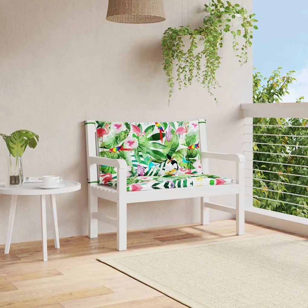Cuscini Panca Da Giardino 2pz Multicolore 100x50x7cm İn Tessuto /