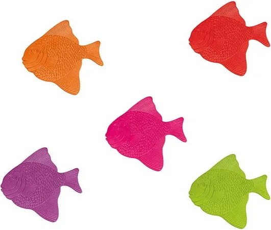 Set di tappetini antiscivolo per bambini 5 pz per la vasca 16x16,5 cm Poissons – MSV