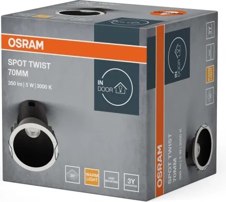Osram - Faretto da incasso SPOT TWIST LED/5W/230V 3000K Ø 7 cm bianco/nero