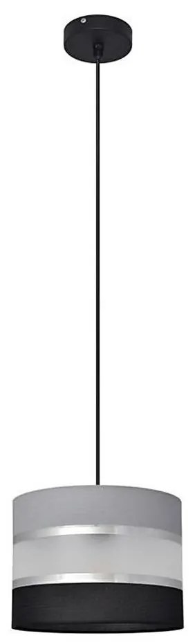 Lampadario a sospensione con filo HELEN 1xE27/15W/230V diametro 20 cm nero/grigio/argento