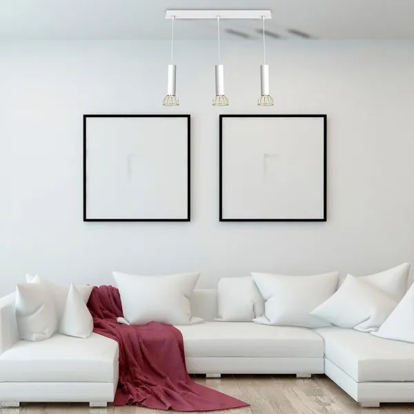 Lampadario su corda DANTE 3xGU10/25W/230V bianco/oro