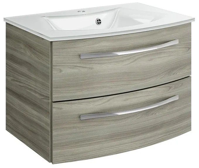 Mobile sottolavabo e lavabo Image rovere grigio L 70 x H 48 x P 48 cm