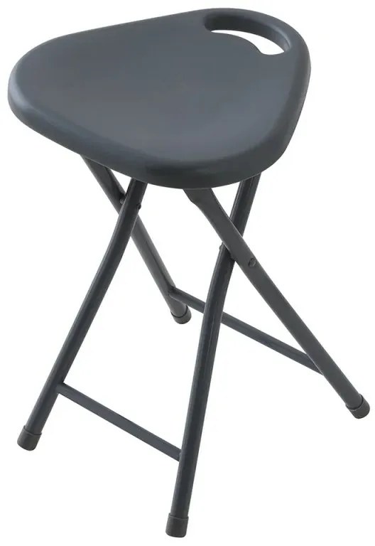 Sgabello pieghevole salvaspazio con seduta in abs e gambe in acciaio grigio