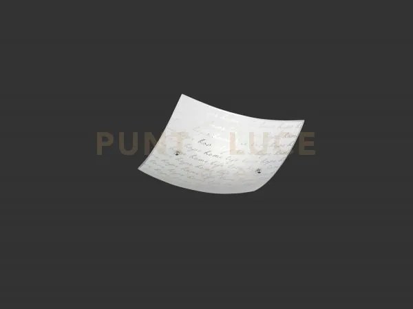 Signa plafoniera quadrata vetro decoro firma d. 30x30cm 1 luce atta...