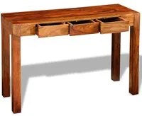 Tavolo Consolle con 3 Cassetti 80 cm Legno Massello di Sheesham 242441