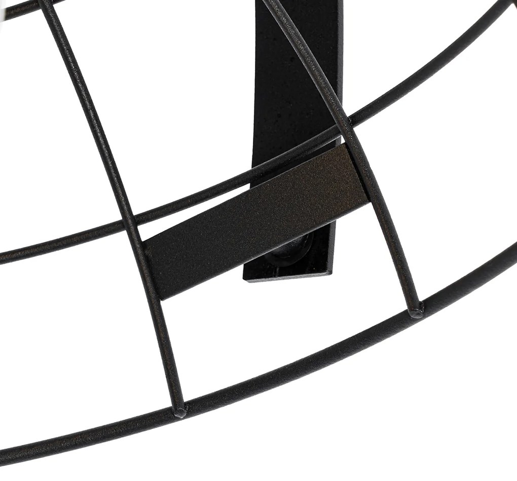 Plafoniera industriale nera 35 cm regolabile - Hanze