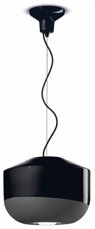 Ferroluce Decò  Bellota 1-light suspension  C2541 Nero carbone