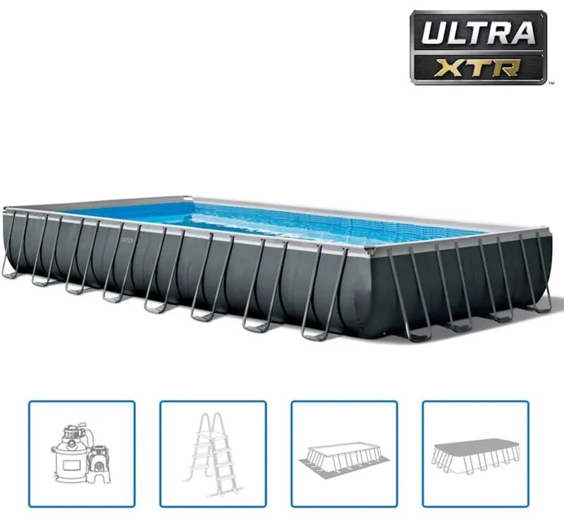 Intex - Set Piscina Ultra xtr Frame Rettangolare 975x488x132 cm
