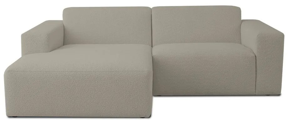 Divano angolare marrone chiaro in tessuto bouclé (angolo sinistro) Roxy - Scandic