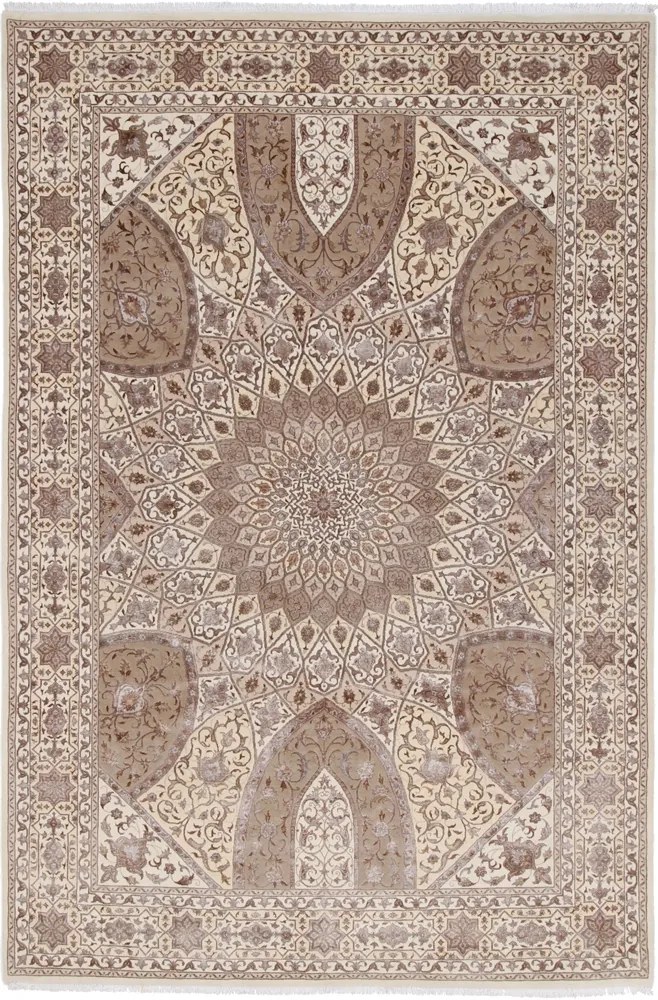 Tabriz Tappeto 210 x 310 Grigio (Indian) Annodato A Mano