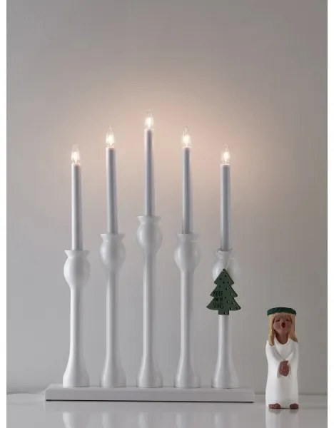 Markslöjd 703800 - Candelabro di Natale LÖVASA 5xE10/3W/230V bianco