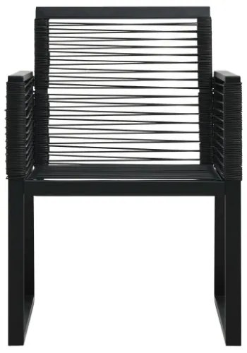 Set da Pranzo da Giardino 5 pz in Rattan PVC Nero