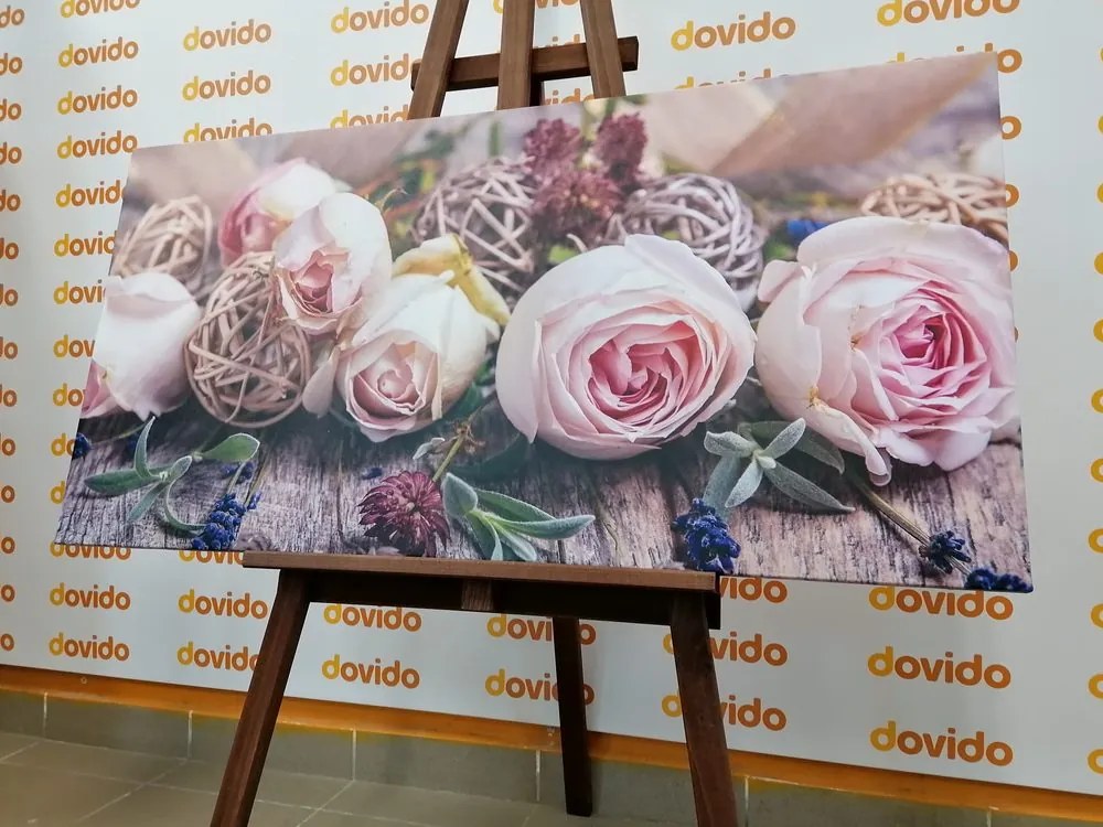 Stampa su tela – Composizione floreale festosa di rose