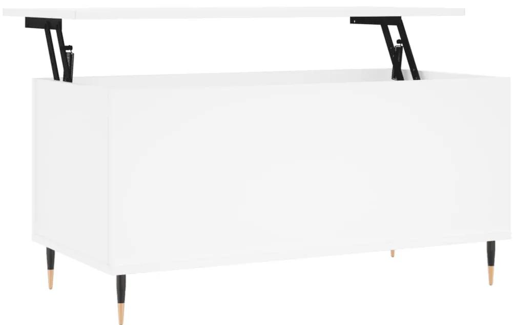 Tavolino da salotto bianco 90x44,5x45 cm in legno multistrato